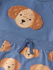 Monsoon Blue Newborn Dog Cotton Sweatshirt & Joggers Set - Image 2 of 2