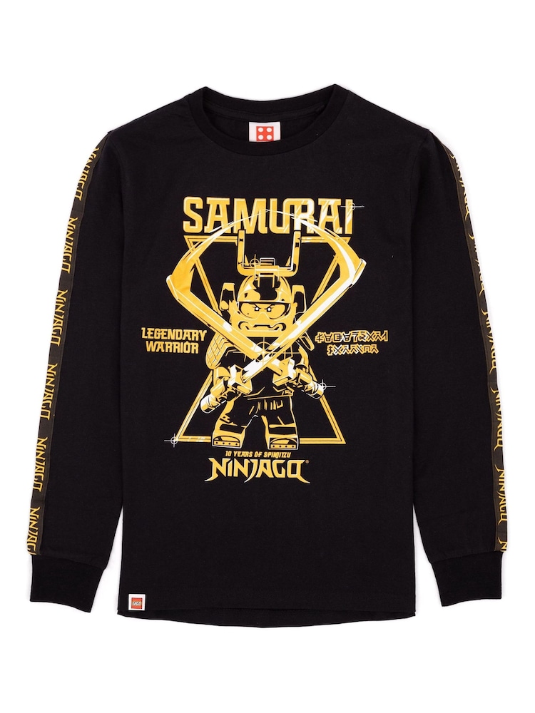 Vanilla Underground Black Lego Ninjago Boys Licensed Long Sleeved 100% Cotton T-Shirt - Image 1 of 5
