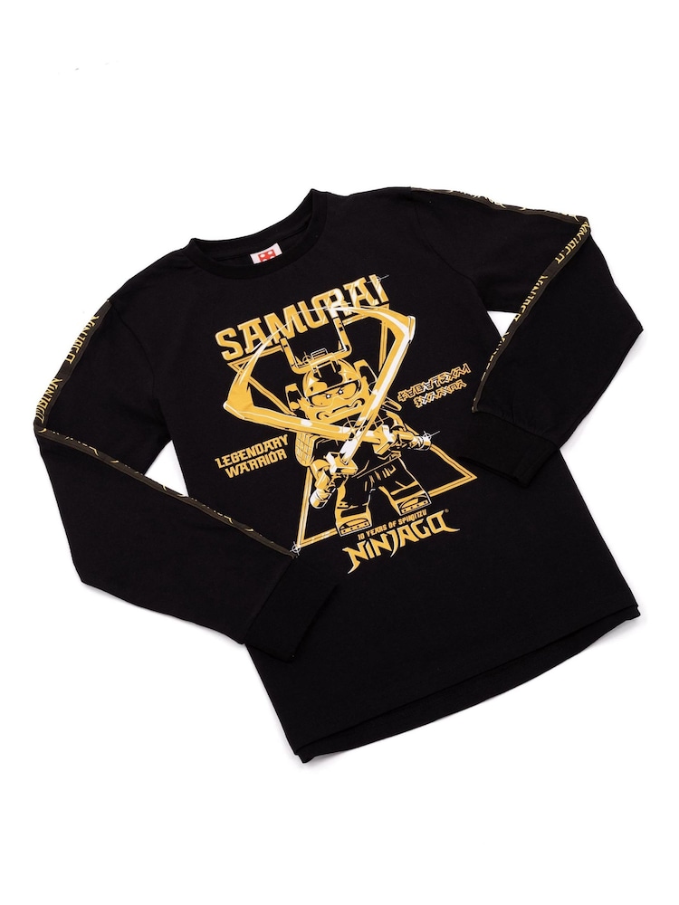 Vanilla Underground Black Lego Ninjago Boys Licensed Long Sleeved 100% Cotton T-Shirt - Image 2 of 5
