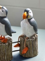 Black/White Set of 3 Ornaments Puffin - Image 2 of 3