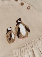 Monsoon Newborn Penguin Cotton Sweatshirt & Joggers Set - صورة 3 من 3