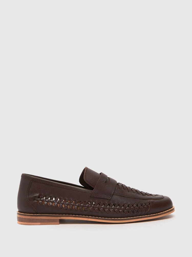 Schuh Rohan Woven Brown Loafers - Image 1 of 4