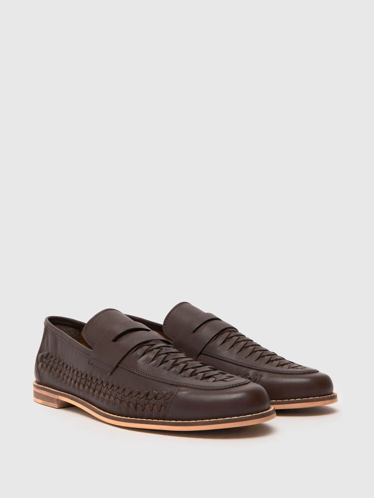 Schuh Rohan Woven Brown Loafers - Image 2 of 4