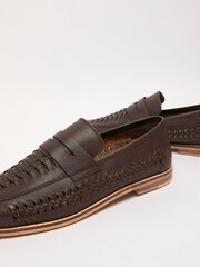 Schuh Rohan Woven Brown Loafers - Image 3 of 4