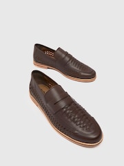 Schuh Rohan Woven Brown Loafers - Image 4 of 4