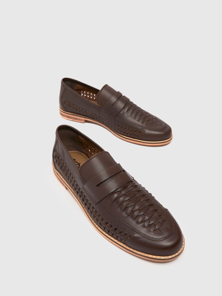 Schuh Rohan Woven Brown Loafers - Image 4 of 4