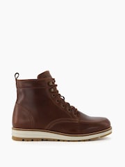 Dune London Brown Cranees Apron Wedge Hiker Boots - Image 1 of 6