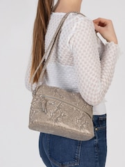 Rieker Grey Snakeprint Zipper Shoulder Bag - Image 3 of 8