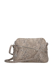 Rieker Grey Snakeprint Zipper Shoulder Bag - Image 4 of 8