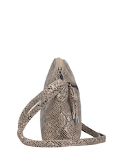 Rieker Grey Snakeprint Zipper Shoulder Bag - Image 6 of 8
