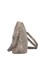 Rieker Grey Snakeprint Zipper Shoulder Bag - Image 7 of 8