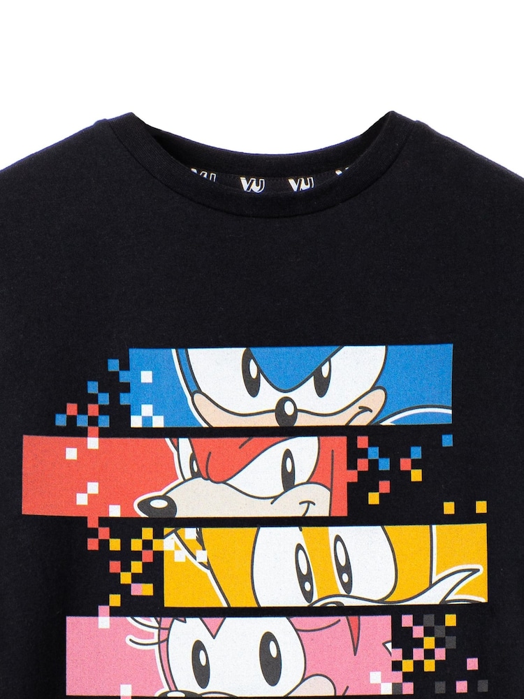 Vanilla Underground Black Sonic Kids Sonic The Hedgehog 100% Cotton T-Shirt - Image 2 of 5