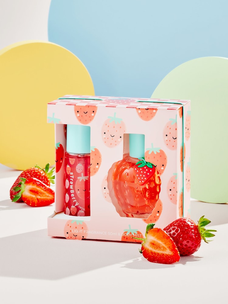 Kids Strawberry 50ml Light Perfume and 50ml Body Mist Gift Set - Image 1 of 3