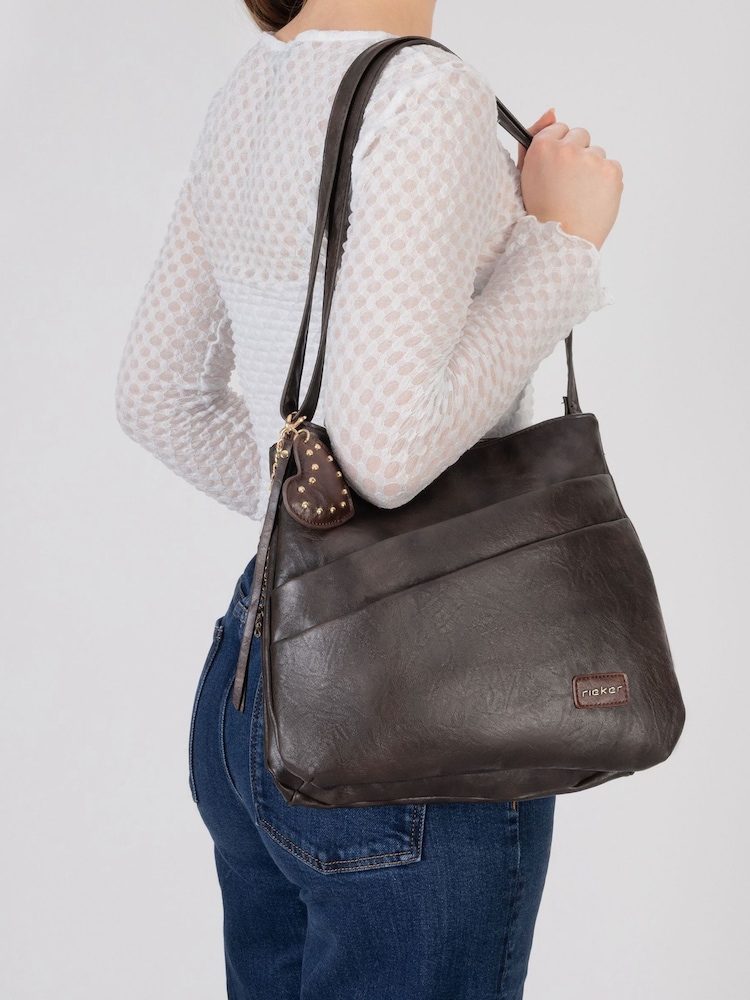 Rieker Brown Zipper Shoulder Bag - Image 1 of 7 Rieker Brown Zipper Shoulder Bag - Image 1 of 7