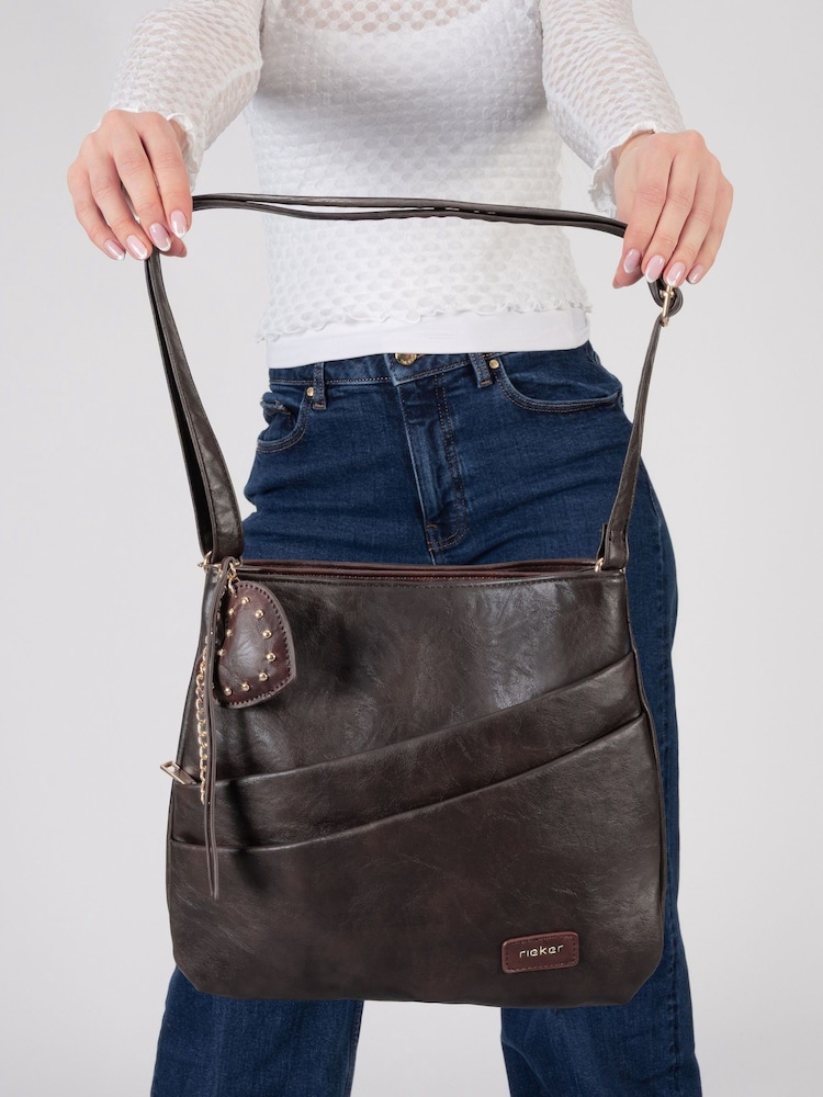 Rieker Brown Zipper Shoulder Bag - Image 2 of 7 Rieker Brown Zipper Shoulder Bag - Image 2 of 7