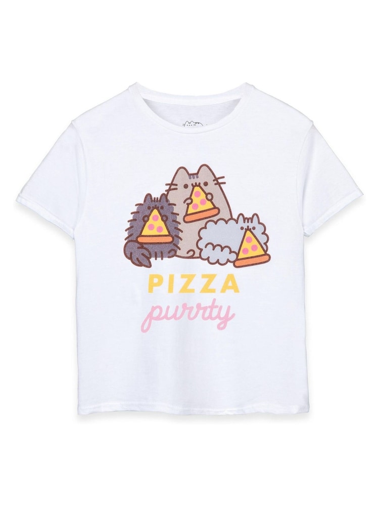 Vanilla Underground White Pusheen Girls Pusheen Licensed 100% Cotton T-Shirt - Image 1 of 5