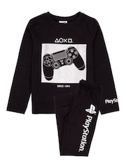 Vanilla Underground Black Playstation Boys Licensed Long Leg Pyjamas Set - Image 1 of 5