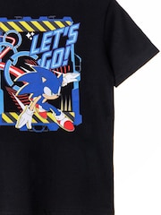 Vanilla Underground Black Boys Sonic 100% Cotton T-Shirt - Image 3 of 5