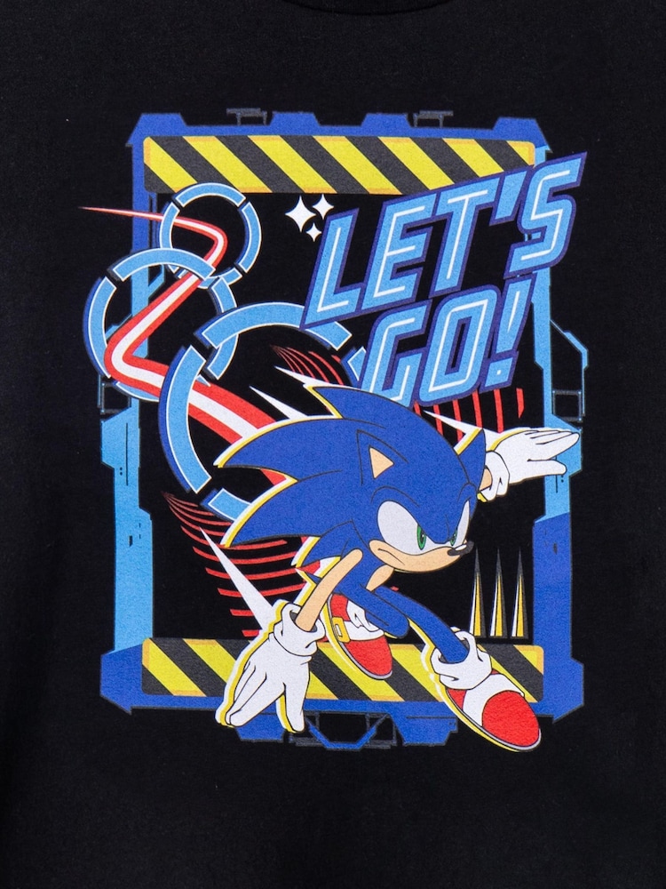 Vanilla Underground Black Boys Sonic 100% Cotton T-Shirt - Image 5 of 5