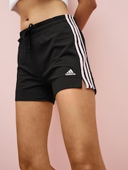 adidas Black Slim Essentials 3-Stripes Shorts - Image 1 of 7