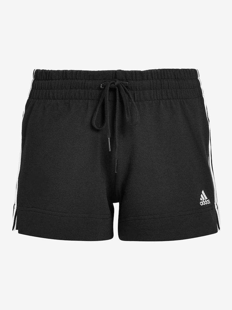 adidas Black Slim Essentials 3-Stripes Shorts - Image 7 of 7