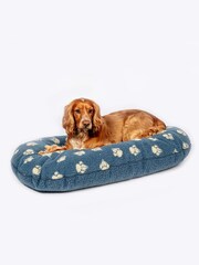 Danish Designs Blue Fleece Harbour Paw Quilted Mattress Dog Bed - Image 1 of 4