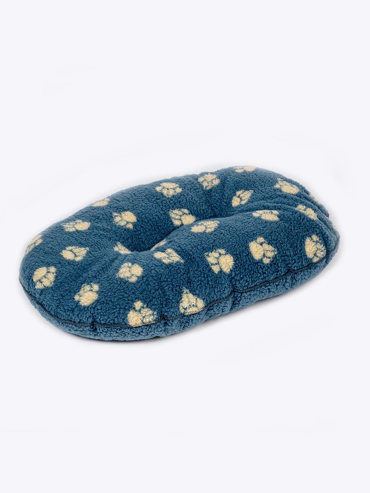 Danish Designs Blue Fleece Harbour Paw Quilted Mattress Dog Bed - Image 2 of 4
