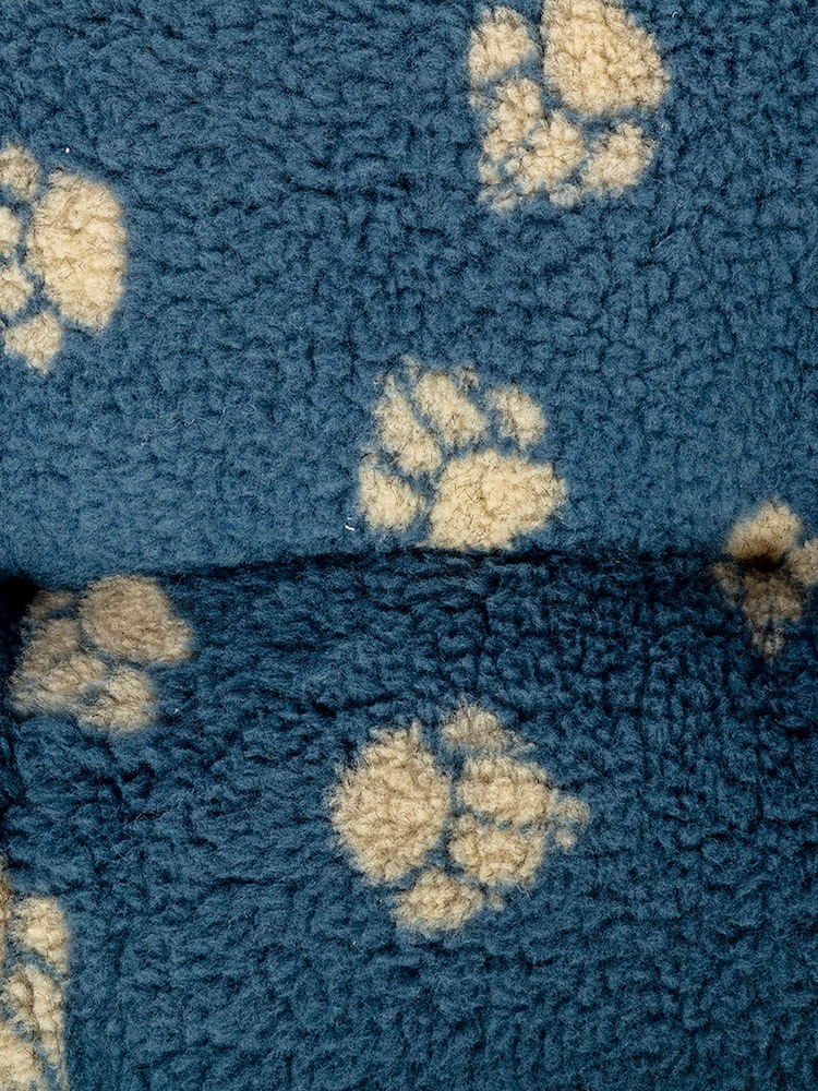 Danish Designs Blue Fleece Harbour Paw Quilted Mattress Dog Bed - Image 4 of 4