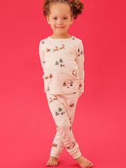 MORI Cream Supersoft Christmas Sleigh Pyjamas Set - Image 1 of 4