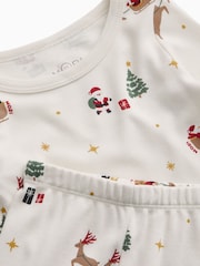 MORI Cream Supersoft Christmas Sleigh Pyjamas Set - Image 4 of 4