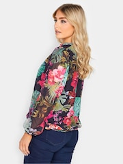 M&Co Black Ruched Neck Blouse - Image 2 of 4