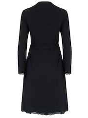 Pour Moi Black Sofa Loves Lace Jersey Wrap Gown - Image 3 of 3