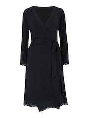 Itim - Ibuhos Moi Sofa Loves Lace Jersey Wrap Gown - Larawan 4 ng 5
