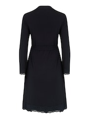 Itim - Ibuhos Moi Sofa Loves Lace Jersey Wrap Gown - Larawan 5 ng 5