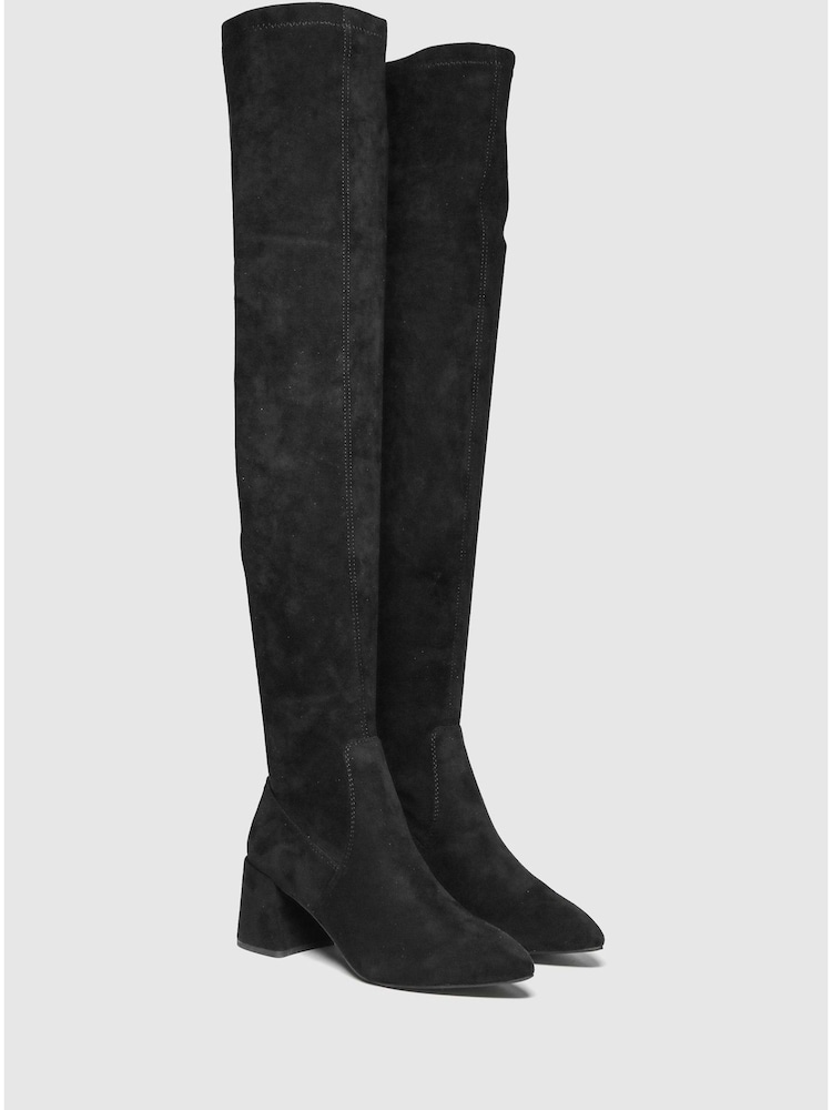 Schuh Black Daz Pointed Over The Knee Boots - Image 2 of 4