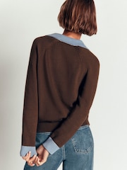 Boden Brown Lucy Cotton Henley Jumper - Image 2 of 6
