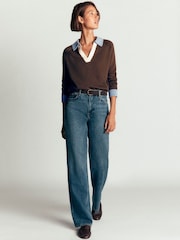 Boden Brown Lucy Cotton Henley Jumper - Image 3 of 6