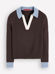 Boden Brown Lucy Cotton Henley Jumper - Image 5 of 6