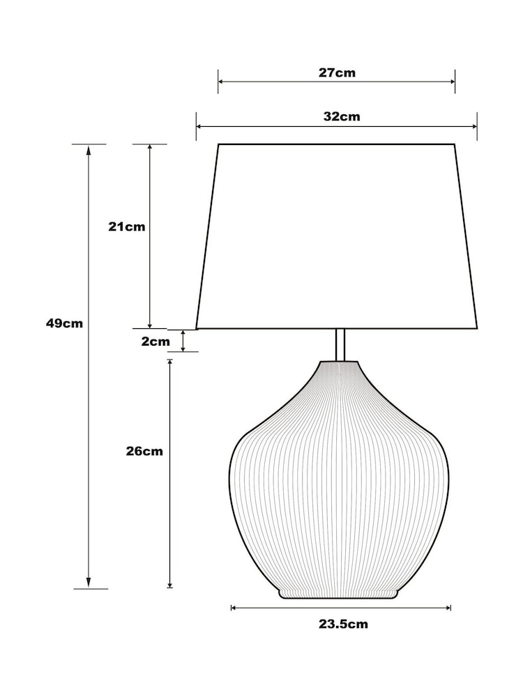 Cream Scratch Ceramic Large Table Lamp - Image 5 of 5