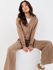 Threadbare Brown Petite Cardigan & Jogger Sweat Set - Image 5 of 5