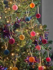 Set of 20 Multi Mini Flocked Baubles - Image 1 of 4