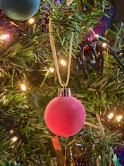 Set of 20 Multi Mini Flocked Baubles - Image 2 of 4