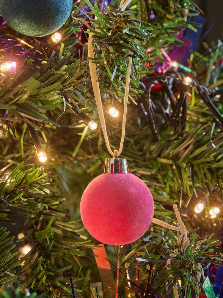 Set of 20 Multi Mini Flocked Baubles - Image 2 of 4