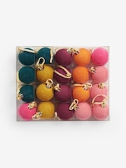 Set of 20 Multi Mini Flocked Baubles - Image 3 of 4