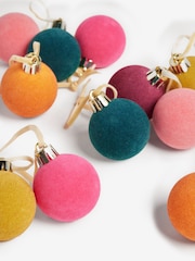Set of 20 Multi Mini Flocked Baubles - Image 4 of 4