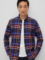 BOSS Blue Tartan Check Long Sleeve Shirt - Image 4 of 6