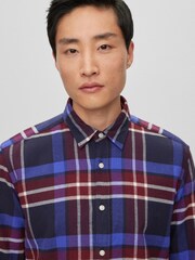 BOSS Blue Tartan Check Long Sleeve Shirt - Image 5 of 6