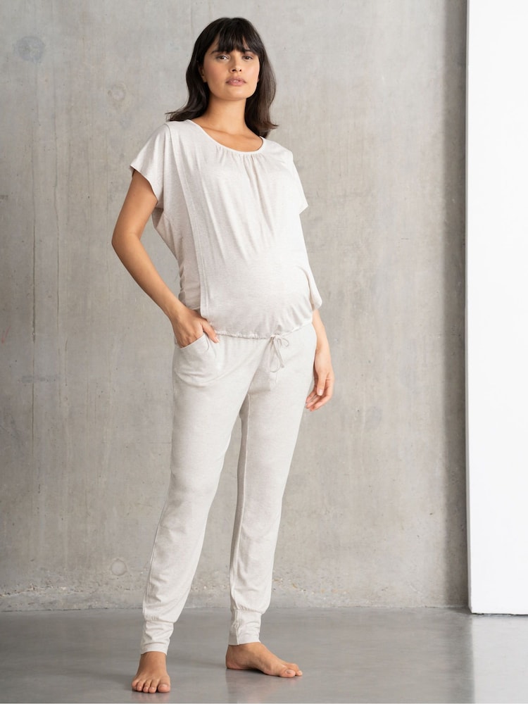 Seraphine Maternity & Nursing Ultra-Soft White Loungewear Set - Image 1 of 6