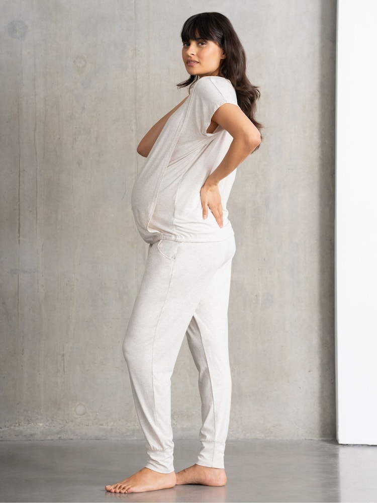 Seraphine Maternity & Nursing Ultra-Soft White Loungewear Set - Image 2 of 6
