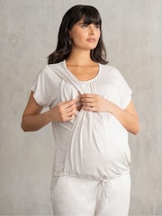 Seraphine Maternity & Nursing Ultra-Soft White Loungewear Set - Image 4 of 6